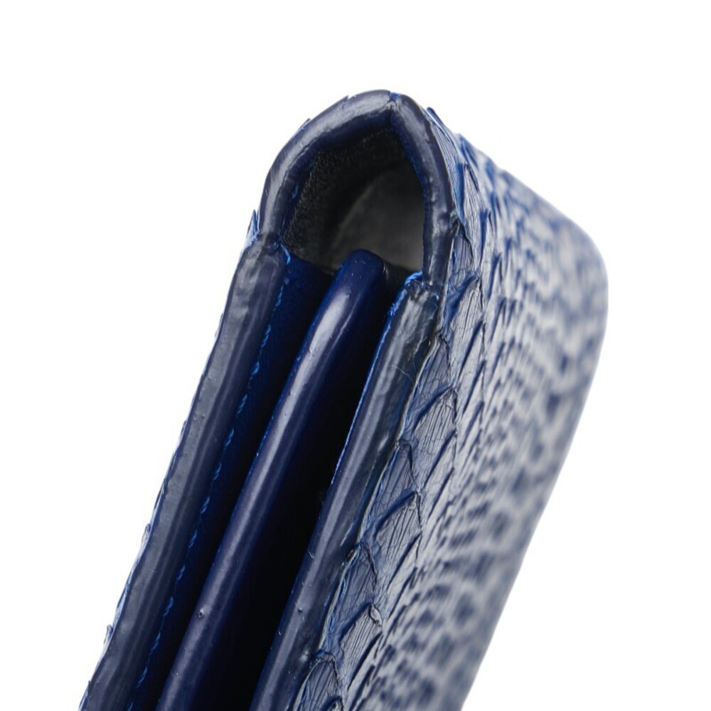 Celine clutch blue leather bag crocodile Trio - Picture 5 of 9